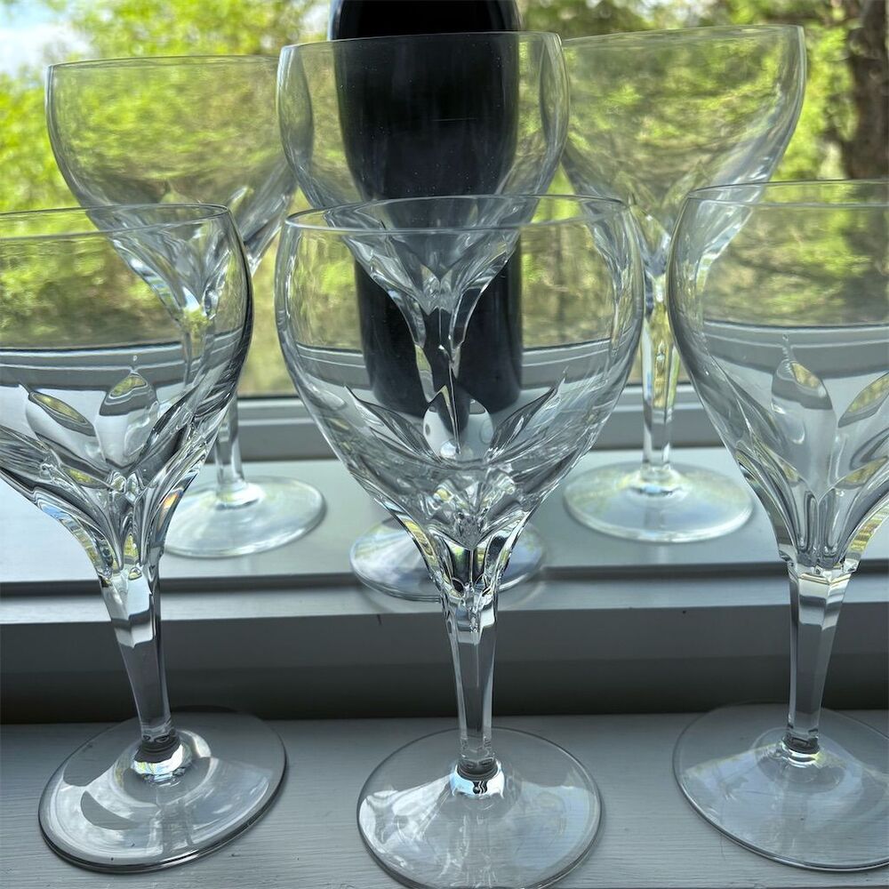 Josair Crystal Wine Goblets Set of 6 Elegant Design for Special Occasions 7”